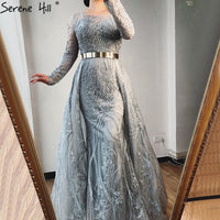Serene Hill Muslim Pink Long Mermaid  With Train Luxury Evening Dresses Gowns for woman  party  Formal Dress  2024 LA70541