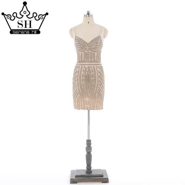 On Sale  no return no refundSale Short Gold Crystal Evening Party Dress Color Tulle Party Long Evening Dress LA6050