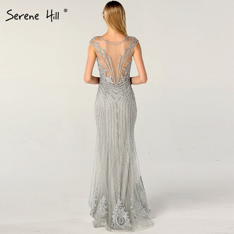 On Sale no return no refundSale Pink Lace Diamond Long Sleeves Evening Gowns Long V-Neck Sexy Evening Dress For Women 2025 LA60710