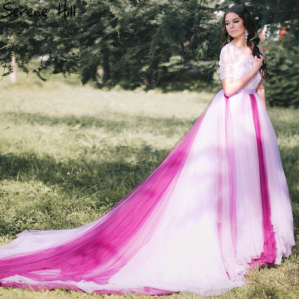 On Sale No Return No Refund  Mixed color beading backless  wedding dresses sexy women girl bridal dress gown 2025 Real Photo HA2054