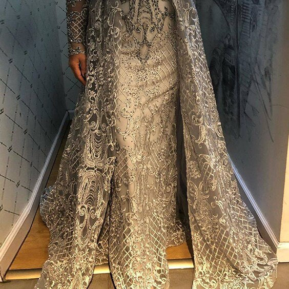 On Sale no return no refundSale Navy Blue Satin Mermaid Sexy Evening Dresses 2025 Sequins One Shoulder Bat Sleeves Formal Dress LA70347 main image 1