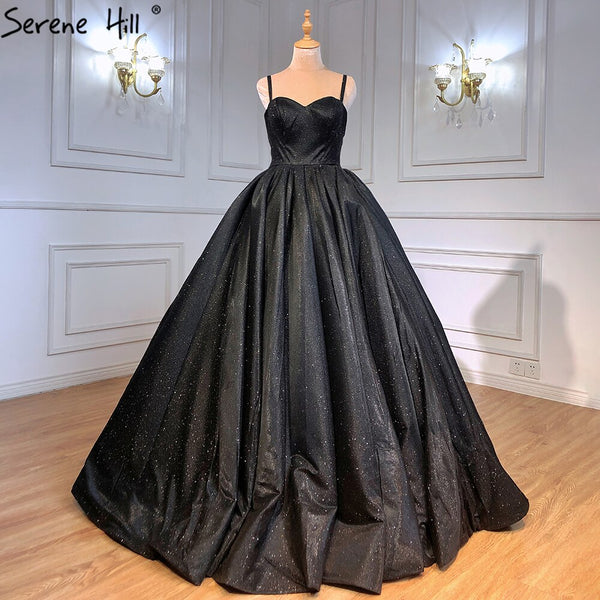 Serene Hill Black Sexy Wedding Dresses 2025 High-end Spaghetti Strap Bridal Gowns HA2521 Custom Made