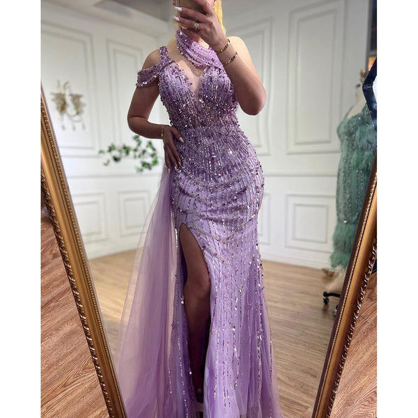 A-line Spaghetti Straps Lilac Prom Dresses Long Evening Gowns CBD543 –  SELINADRESS