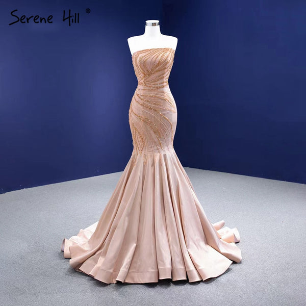 Serene Hill Nude Mermaid Sexy Evening Dresses Gowns 2025 Beaded Elegant High-end For Women Party HM67320