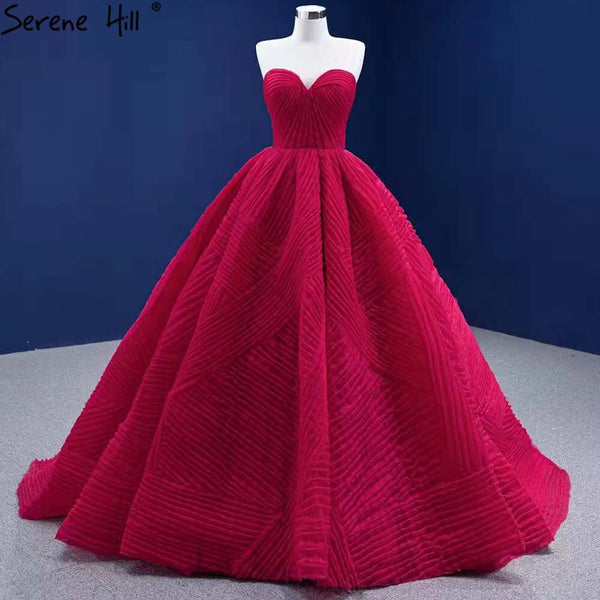Serene Hill Red Pleat High-end Wedding Dresses 2025 Sweetheart Sexy Lace Up Bride Gowns HM67355 Custom Made