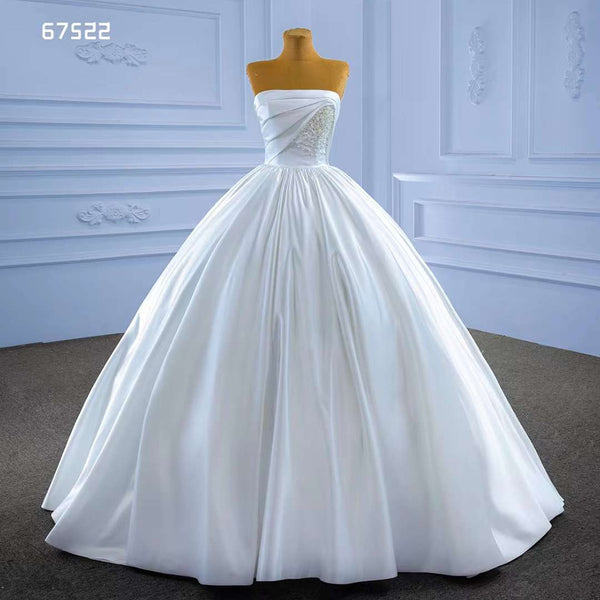 Serene Hill White High End Beaded Luxury Pearls Lace Up Bride Gowns Wedding Dress 2025 Custom Made HM67522