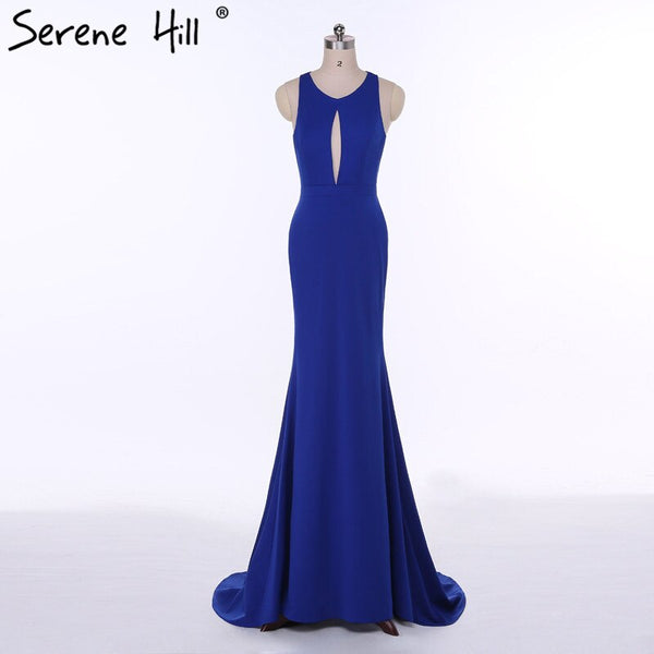 On Sale no return no refundSale Vestidos Festa Curto Blue Simple Prom Dresses Sexy Mermaid Elegant Fashion Long Evening Party 2025 Serene Hill LA6108