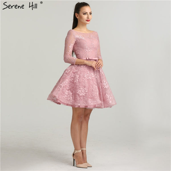 On Sale no return no refundSale Lace Simple Sexy Short Evening Dresses Knee-Length LA6449