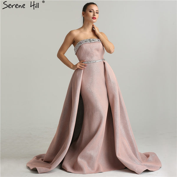 On Sale No Return No Refund Sale DuBai Designer Pink Beading  Luxury Slim Sexy Mermaid Evening Dresses Vintage High-end Evening Gowns  Real Photo LA6339  2025