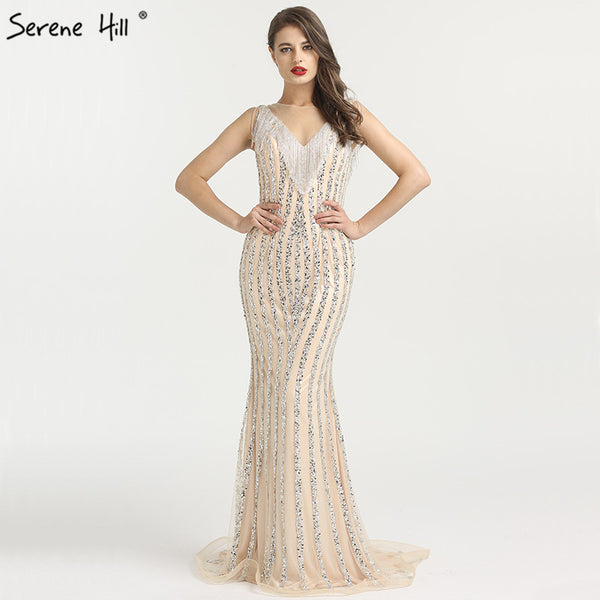 On Sale No Return No Refund  Luxury Sparkle Sleeveless Mermaid Evening DressesEvening Gowns LA6357