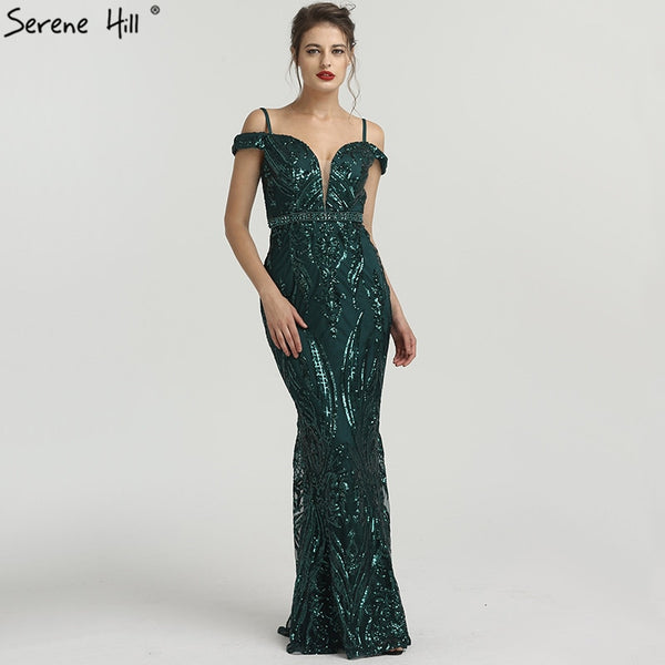 Boat Neck  Mermaid Evening Dresses Sequined Diamond Elegant LA6582 on sale