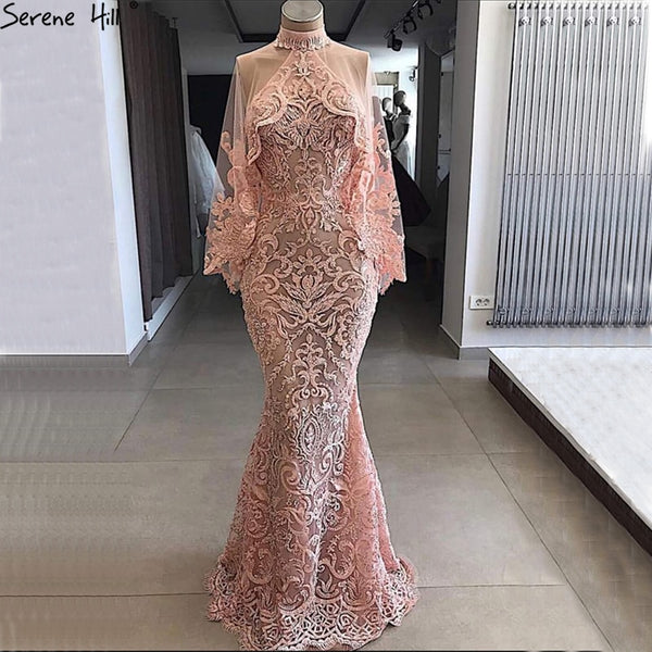 On Sale No Return No Refund Halter Mermaid Evening Dresses Sleeveless Evening Gowns LA6469